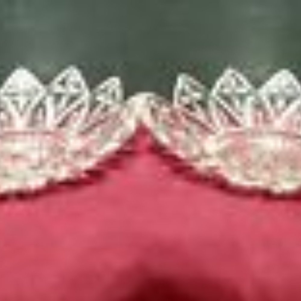 3 Piece Clear Pressed Trinket Dish/ Ash Tray/ Candy Dish Set W/ Scalloped Edges
